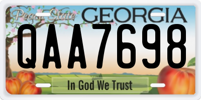 GA license plate QAA7698