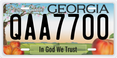 GA license plate QAA7700