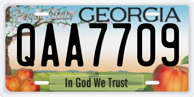 GA license plate QAA7709