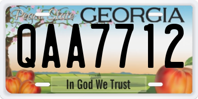 GA license plate QAA7712