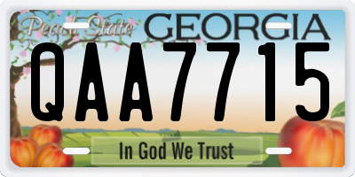 GA license plate QAA7715