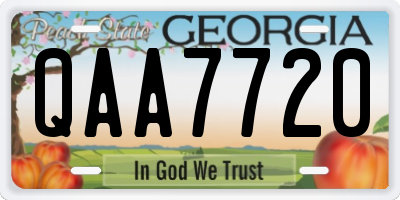 GA license plate QAA7720