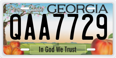 GA license plate QAA7729