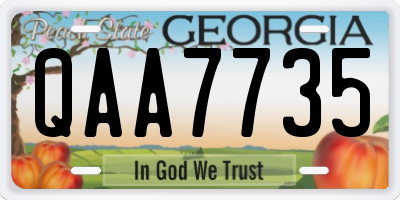 GA license plate QAA7735