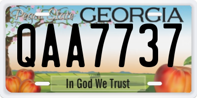 GA license plate QAA7737