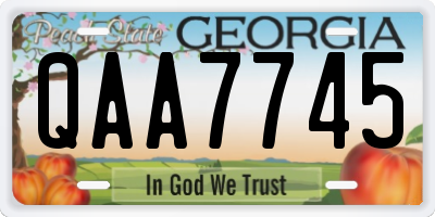 GA license plate QAA7745