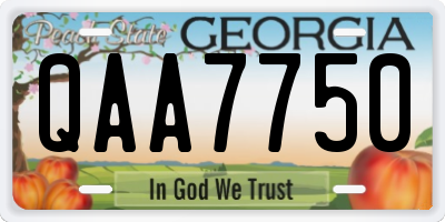 GA license plate QAA7750