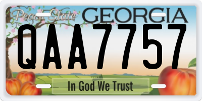 GA license plate QAA7757