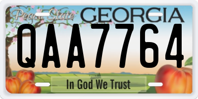 GA license plate QAA7764
