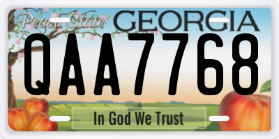 GA license plate QAA7768