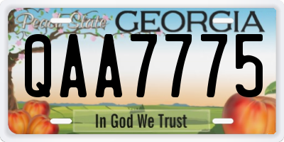 GA license plate QAA7775