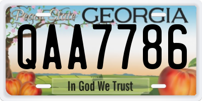 GA license plate QAA7786