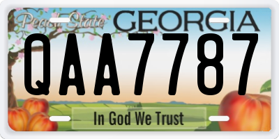 GA license plate QAA7787