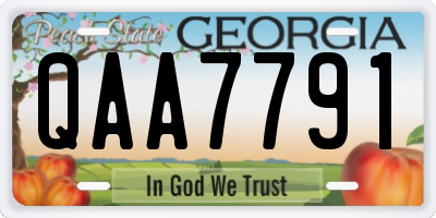 GA license plate QAA7791