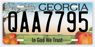 GA license plate QAA7795