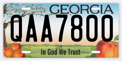 GA license plate QAA7800
