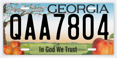 GA license plate QAA7804