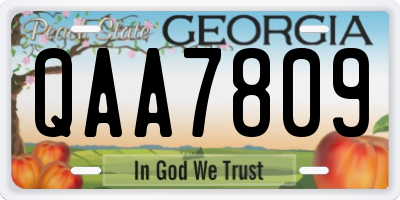 GA license plate QAA7809