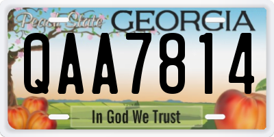 GA license plate QAA7814
