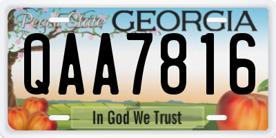 GA license plate QAA7816