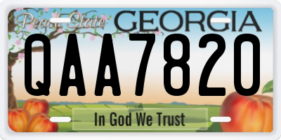 GA license plate QAA7820