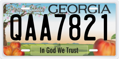 GA license plate QAA7821