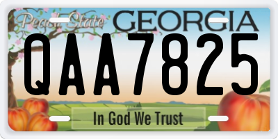 GA license plate QAA7825