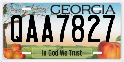 GA license plate QAA7827