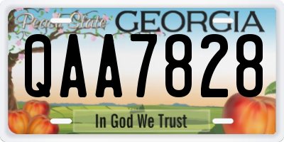 GA license plate QAA7828