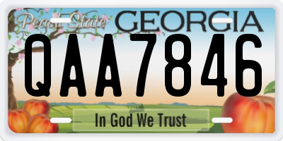 GA license plate QAA7846