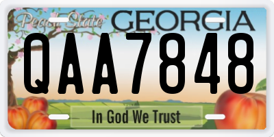 GA license plate QAA7848