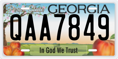 GA license plate QAA7849