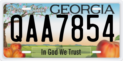 GA license plate QAA7854