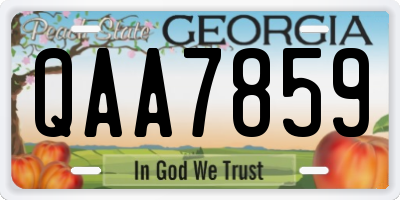 GA license plate QAA7859