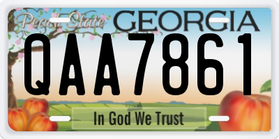 GA license plate QAA7861