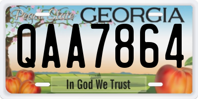 GA license plate QAA7864