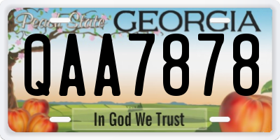 GA license plate QAA7878