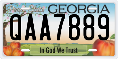 GA license plate QAA7889