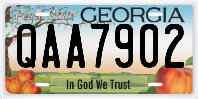 GA license plate QAA7902