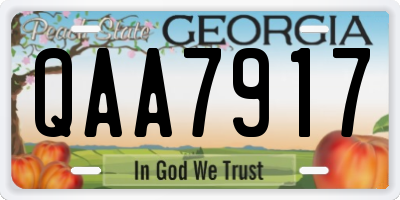 GA license plate QAA7917