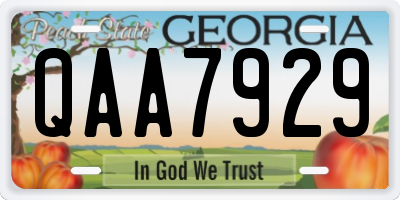 GA license plate QAA7929