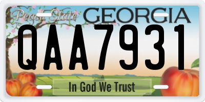 GA license plate QAA7931