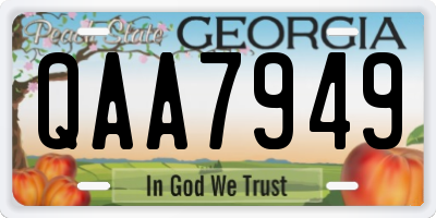 GA license plate QAA7949