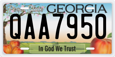 GA license plate QAA7950
