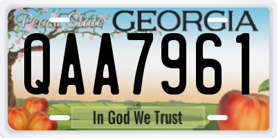GA license plate QAA7961