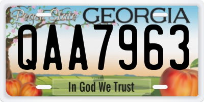 GA license plate QAA7963