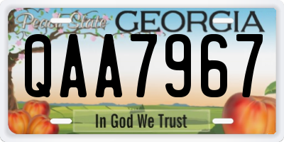 GA license plate QAA7967