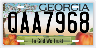 GA license plate QAA7968