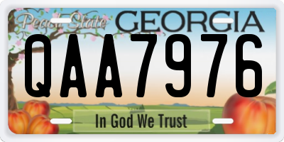 GA license plate QAA7976