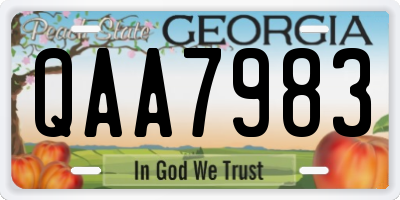 GA license plate QAA7983